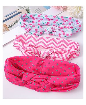 Babyhug Headbands with Knot Detailing Pack of 3 - Dark Pink
