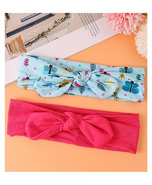 Babyhug Headbands with Knot Detailing Pack of 2 - Blue & Pink