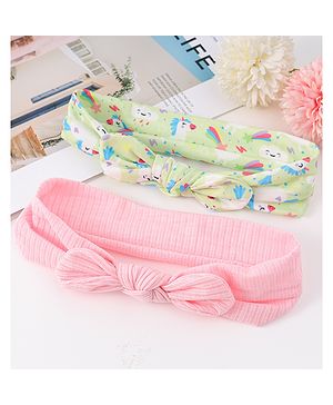 Babyhug Bow Applique Headbands Pack of 2 - Multicolor