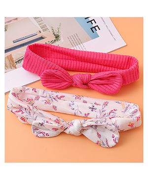 Babyhug Bow Applique Headbands Pack of 2 - Multicolor