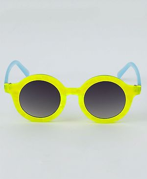 Babyhug Round Shaped Solid Coloured Sunglasses  - Neon Green