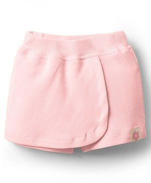 Little Kangaroos Cotton Woven Knee Length Shorts With Cactus Patch - Pink