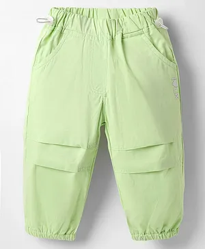 Little
                              Kangaroos Woven Full Length Trouser With
                              Text Glitter Print & Adjustable
                              Elastic - Lime Green