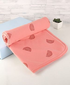 Zero Unisex Interlock Knit Towel & Wrappers Rainbow Print L 84 x B 82 cm - Coral