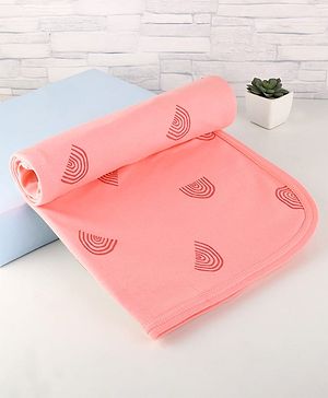 Zero Unisex Interlock Knit Towel & Wrappers Rainbow Print L 84 x B 82 cm - Dark Orange