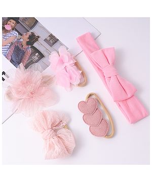 Babyhug  Free Size Headband and Rubber Bands  Combo Pack of 5 - Pink