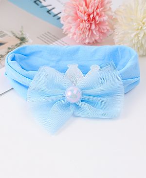 Babyhug Free Size Headbands with Floral Applique - Light Blue