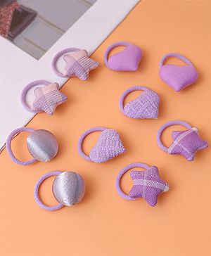 Babyhug Free Size Rubber Bands Pack Of 10 - Purple