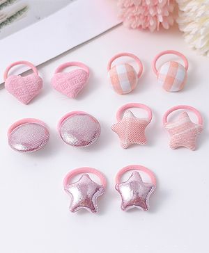 Babyhug Free Size Rubber Bands Pack Of 10 - Pink