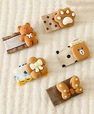 Babyhug Free Size Hair Clips Pack Of 5 - Multi Colour