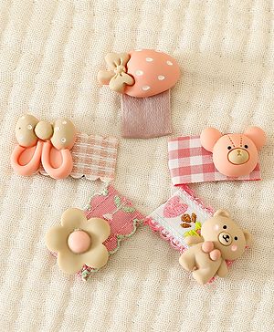 Babyhug Free Size Hair Clips Pack Of 5 - Multi Colour