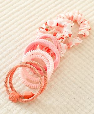 Babyhug Rubber Bands & Scrunchies Sets Pack of 8 - Light Pink
