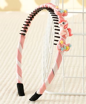 Babyhug Hair Band With Unicorn Applique - Pink