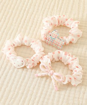 Babyhug Rubber Bands with Bow & Heart Set of 3 - Pink