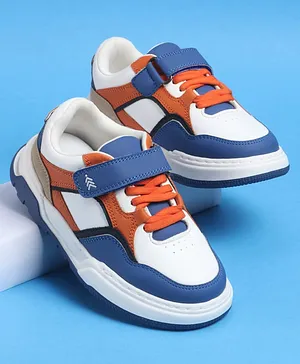 Pine Kids Velcro Closure Casual Shoes With
                      Lace Detailing - Blue & White