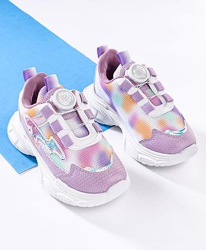 Cute Walk by Babyhug Slip On Sneaker Shoes With Lace Detailing - Purple