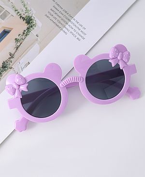 Babyhug Solid Coloured Sunglasses With Bow Design - Purple