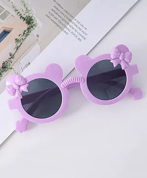 Babyhug Solid Coloured Sunglasses With Bow Design - Purple