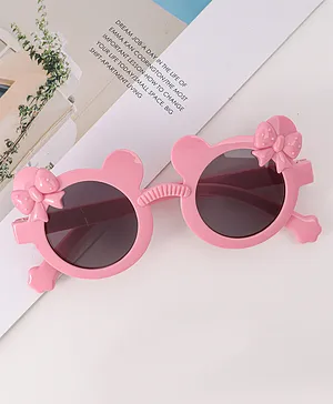 Babyhug Solid Coloured Sunglasses With Bow Design - Pink