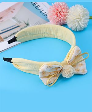 Babyhug Hair Band with Bow Applique Free Size - Yellow