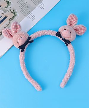 Babyhug Hairband with Bunny Applique Free Size - Pink