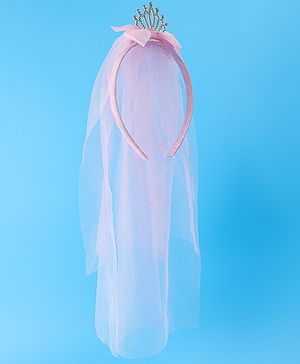 Babyhug Free Size Hair Band Tiara & Bow Design - Pink
