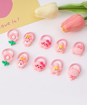 Babyhug Free Size Rubber Bands With Applique Pack Of 10 - Multi Colour