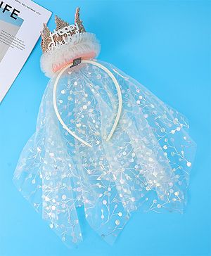 Babyhug Hair Bands With Tiara - Pink