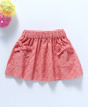 Spring Bunny Eyelet Skirt - Pink