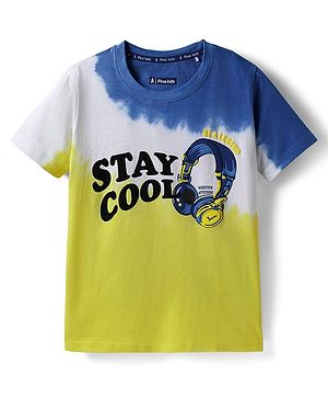 Pine Kids Cotton Knit Half Sleeves T-Shirt with Text Print - Multicolor