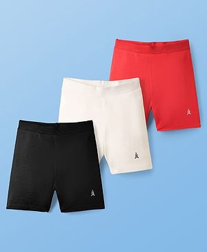 Pine Kids Cotton Knit Solid Colour Cycling Shorts - (Colour May Vary)