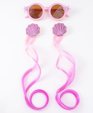 Babyhug Free Size Hair Accessories Combo Set With Sea Lif Applique - Pink