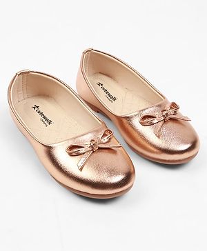 Cute Walk by Babyhug Slip On Ballerina with Bow Applique - Golden