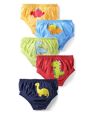 Doodle Poodle 100% Cotton Single Jersey Knit Briefs With Animal Print Pack Of 5 - Multicolour