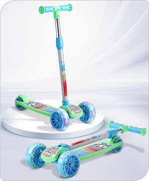 Babyhug 3 Wheel Foldable Kids Scooter with LED Light 4 Level Height Adjustment - Blue| Lean to Steer| Stable Design| Toy for 3 to 14 year Boys and Girls| Activity Gift| Promotes Physical Activity Babyhug 3 Wheel Foldable Kids Scooter with LED Light 4 Level Height Adjustment - Blue| Lean to Steer| Stable Design| Toy for 3 to 14 year Boys and Girls| Activity Gift| Promotes Physical Activity