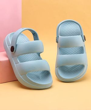 Pine Kids Back Strap Solid Color Clogs - Blue