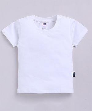 Nottie Planet Cotton Half Sleeves Solid Tee - White