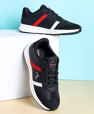 ABROS Colour Blocked Lace Up Shoes - Black & Red