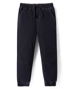 Pine Kids Woven Full Length Washed Denim Jeans - Black