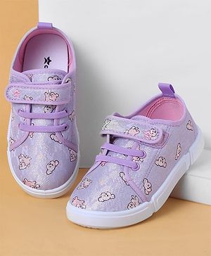 Cute Walk by Babyhug Casual Shoes With Velcro Closure & Animal Print - Purple