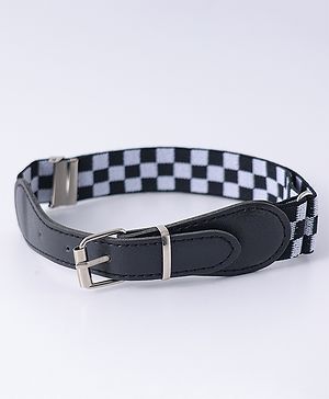 Babyhug Free Size Checks Printed Belt - Black & White