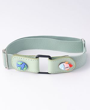 Babyhug Free Size Belt With Earth & Rocket Applique - Light Green