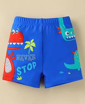 Babyhug Swimming Trunk With Dino Print - Blue