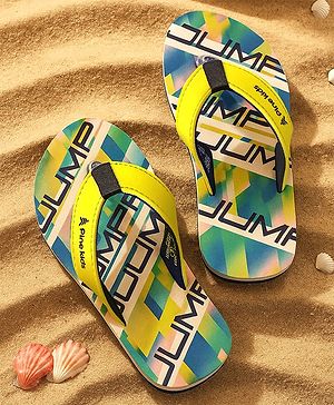Pine Kids Slip On Flip Flops with Text Print - Blue