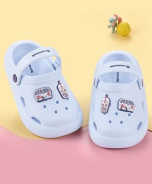 Cute Walk by Babyhug Back Strap Clogs With Applique - Light Blue