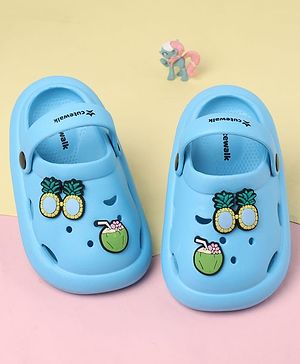 Cute Walk by Babyhug Back Strap Clogs with Fruit Applique - Blue