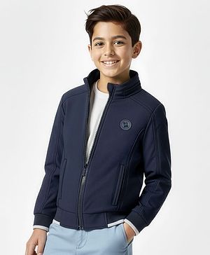 Pine Kids Woven Full Sleeves Padded Jacket - Navy Blue