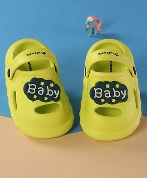 Cute Walk by Babyhug Clogs with Back Strap & Applique - Light Green