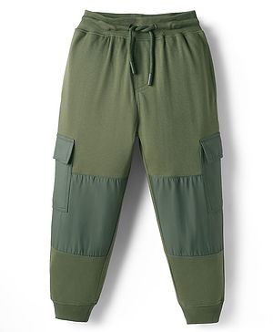 Pine Kids Knit Full Length Solid Color Lounge Pants  - Olive Green