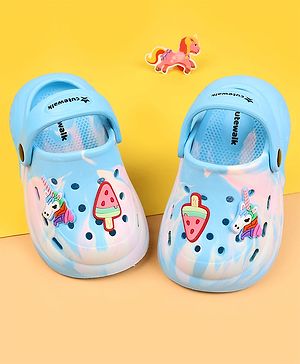 Cute Walk by Babyhug Clogs with Back Strap & Applique - Light Blue
